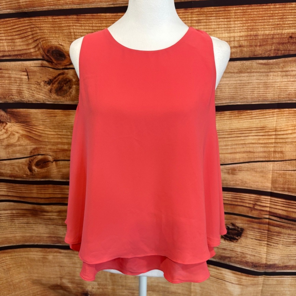 Ann Taylor Loft Womens Pink Sleeveless Layered Cottagecore Top Size MP